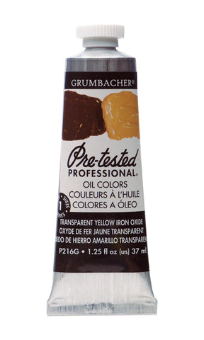 Grumbacher Pre-Tested Oil Paint, 37ml/1.25 Ounce, Transparent Yellow Iron Oxide (P216G)