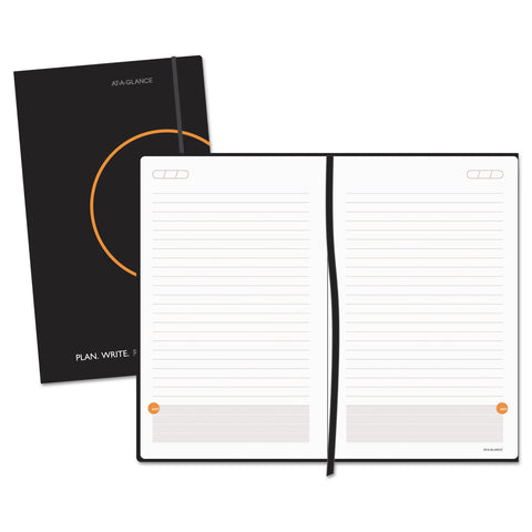AT-A-GLANCE Plan.Write.Remember. Perfect Bound Planning Notebook, Lined with Monthly Calendars, Undated, 5" x 8 1/4", Black (80612405)