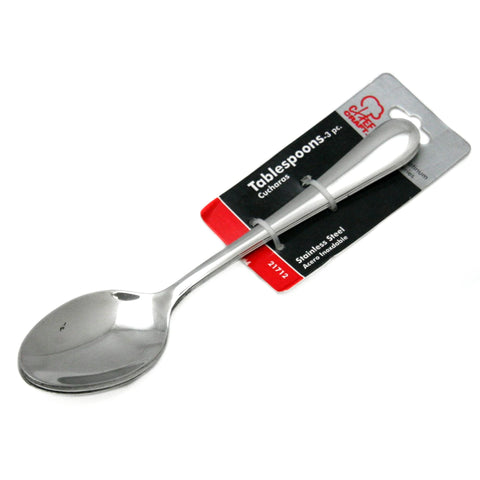 Chef Craft Heavy Duty Tablespoon Set, 7.5 inches in Length 3 Piece Set, Stainless Steel