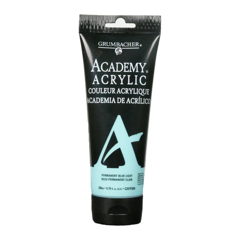 Grumbacher Academy Acrylic Paint, Gloss, 200ml/6.8 oz Plastic Tube, Permanent Blue Light (C257P200)