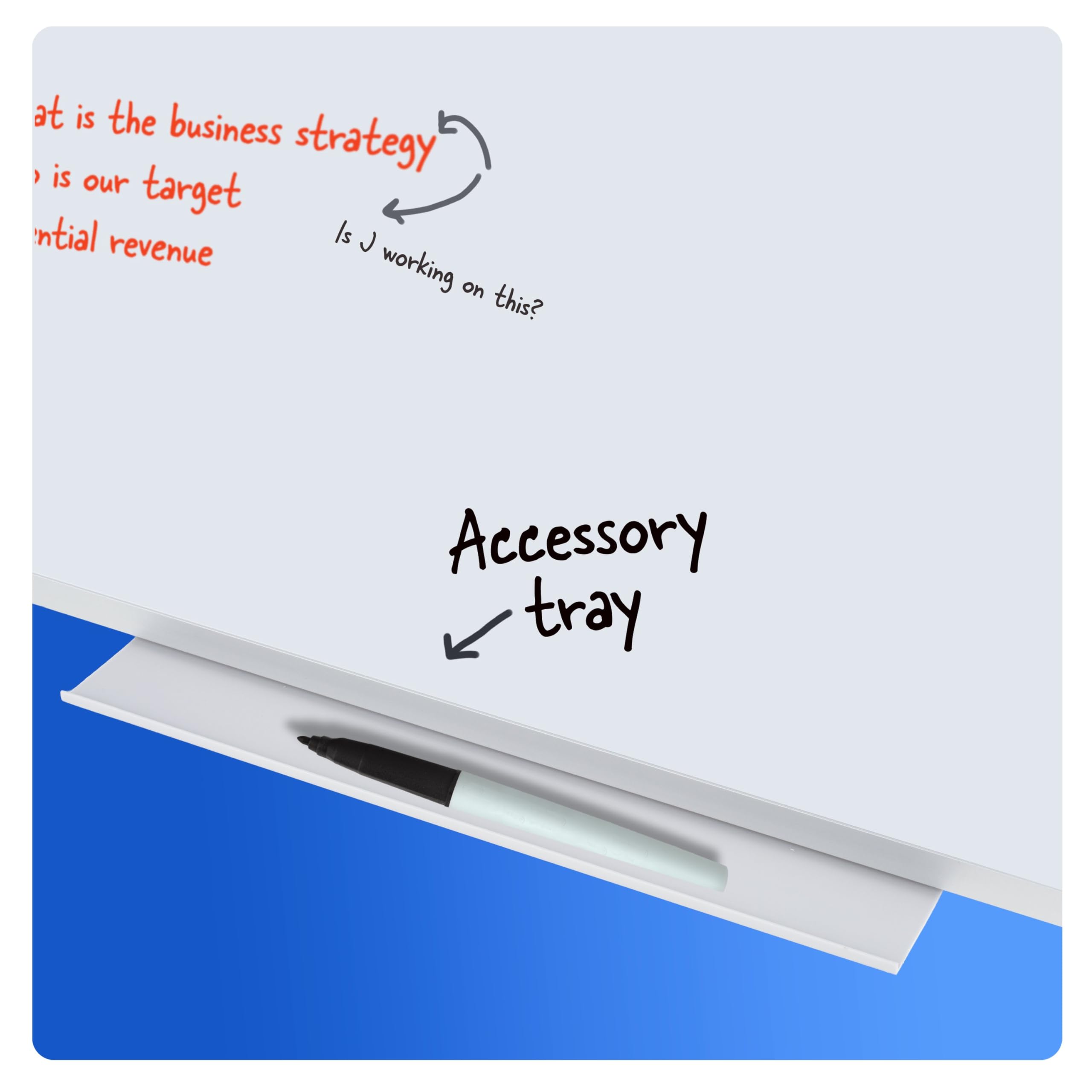 Mead Dry Erase Board 72" x 48" Non-Magnetic Whiteboard For Wall, 6' x 4', White/Silver (85358N)