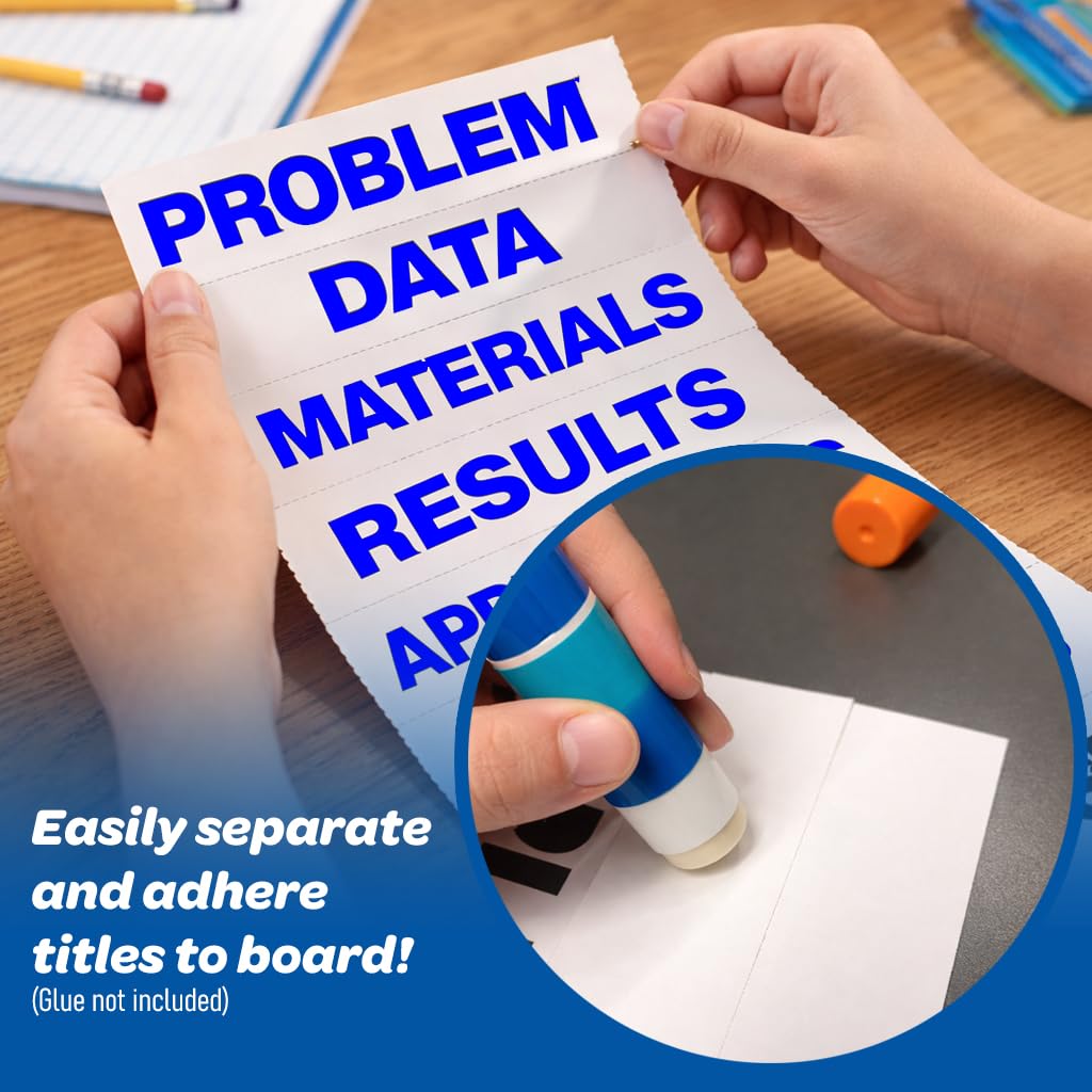 Flipside Products Blue Science Fair Titles, Display Board Titles, Projects, School, Kids, Classroom, Pack of 24