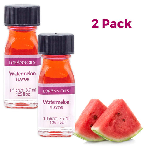 LorAnn Oils Super Strength Flavoring - Used For Candy Making, Flavoring, Baking, Hard Candy, & Flavor Oils - Bold, Natural Flavors 4X Stronger Than Extracts - Watermelon, Pack of 2, 0.125 fl oz