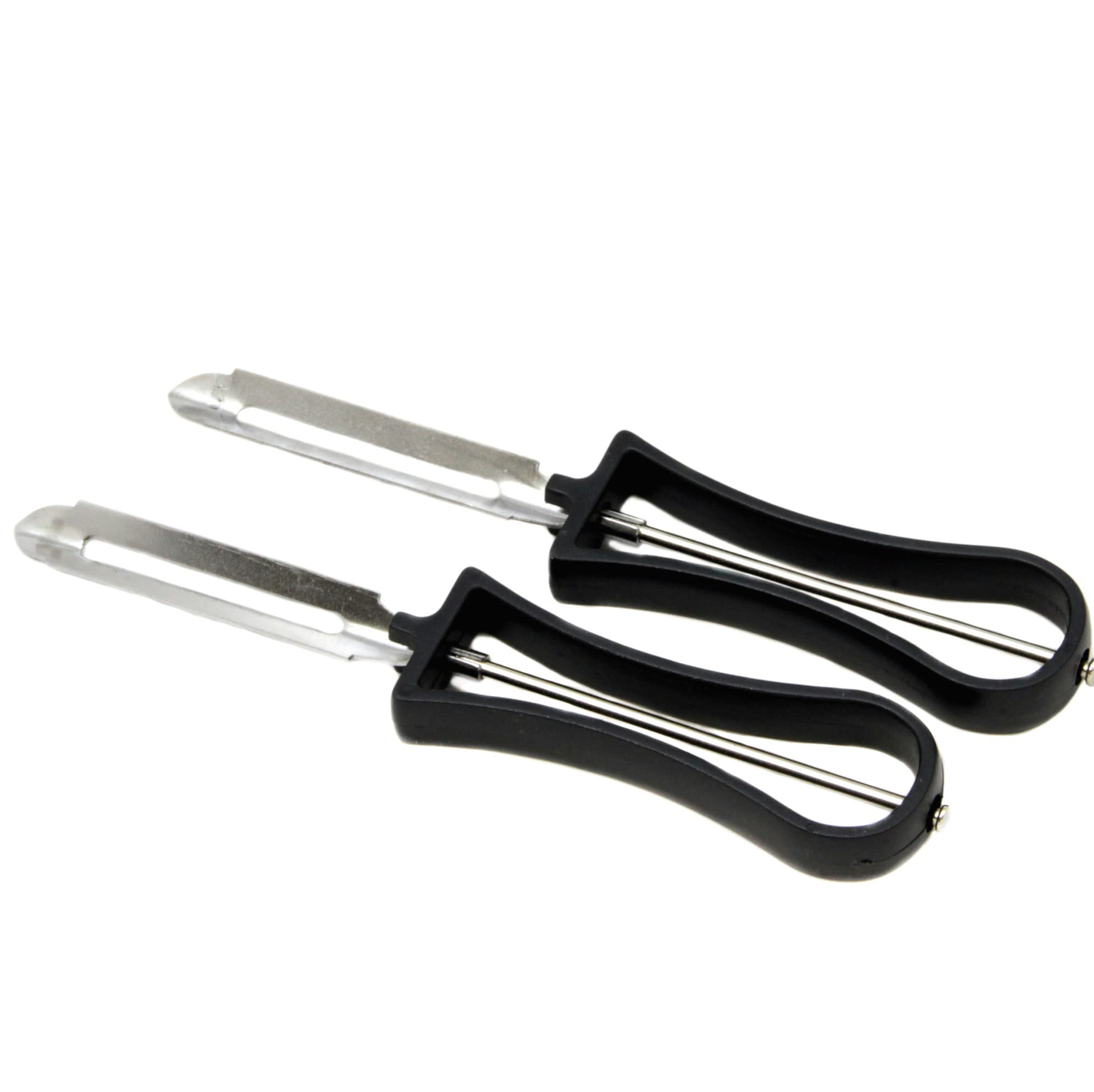Chef Craft Classic Stainless Steel Blade Vegetable Peeler, 6 inches in length 2 piece set, Black