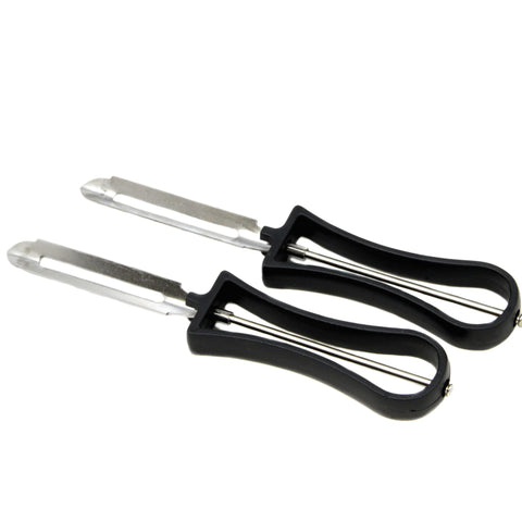 Chef Craft Classic Stainless Steel Blade Vegetable Peeler, 6 inches in length 2 piece set, Black