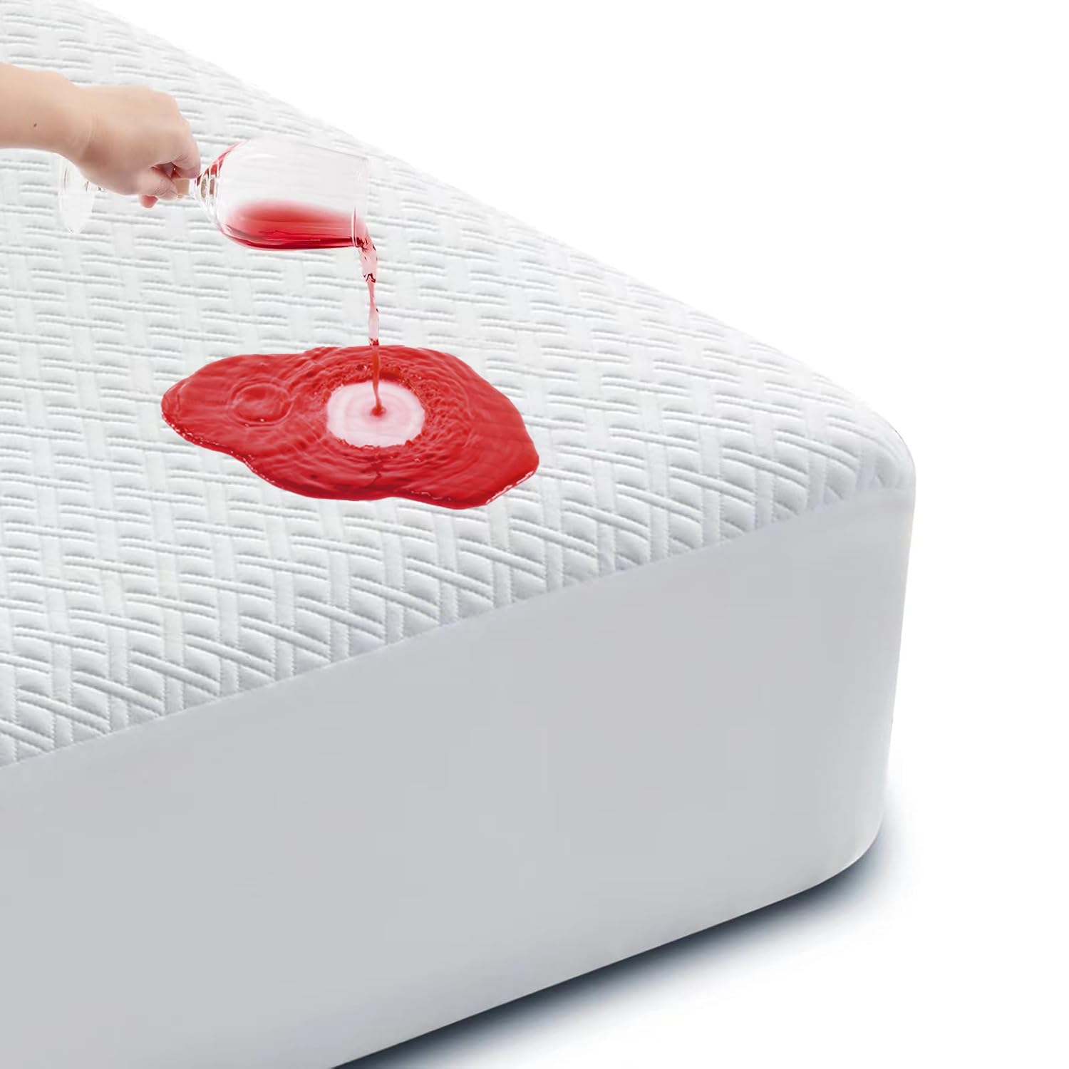 Cozymaker Queen Size 100% Waterproof Mattress Protector, Cooling Mattress Cover Fitted 8-21" Deep Pocket, 3D Air Fabric Soft Breathable Bed Mattress Pad Cover Noiseless Washable