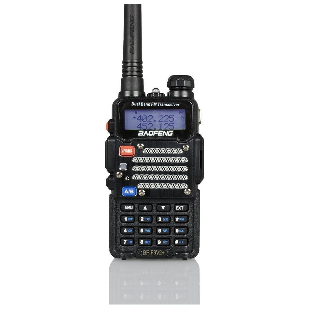 Baofeng Radio US BF-F9 V2+ 5-Watt Hi-Power Dual-Band 145-155/400-520 MHz Hand Held Ham Radio Two-Way Transceiver - With Battery, Earpiece, Antenna & Charger (BFF9V2BLACK)