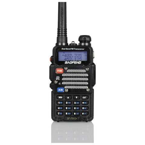 Baofeng Radio US BF-F9 V2+ 5-Watt Hi-Power Dual-Band 145-155/400-520 MHz Hand Held Ham Radio Two-Way Transceiver - With Battery, Earpiece, Antenna & Charger (BFF9V2BLACK)