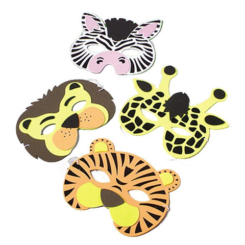 Wild Animal Foam Masks, (12) assorted masks