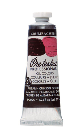 Grumbacher Pre-Tested Oil Paint, 37ml/1.25 Ounce, Alizarin Crimson Golden (P002G)