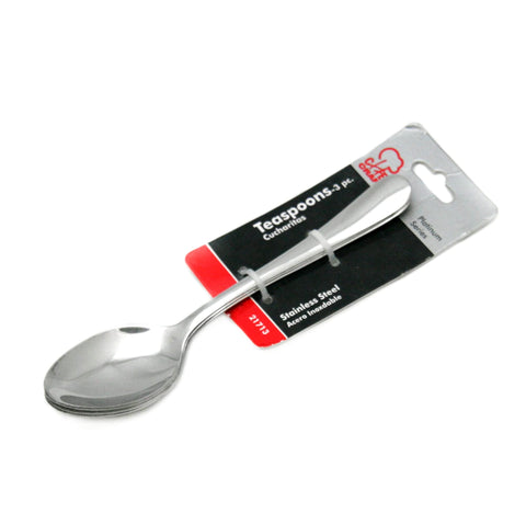 Chef Craft Heavy Duty Teaspoon Set, 6 inches in Length 3 Piece Set, Stainless Steel