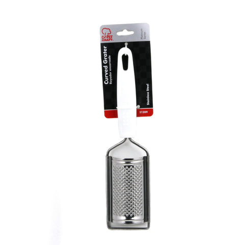 Chef Craft Select Stainless Steel Curved Fine Grater/Zester, 9.75 Inches in length, White