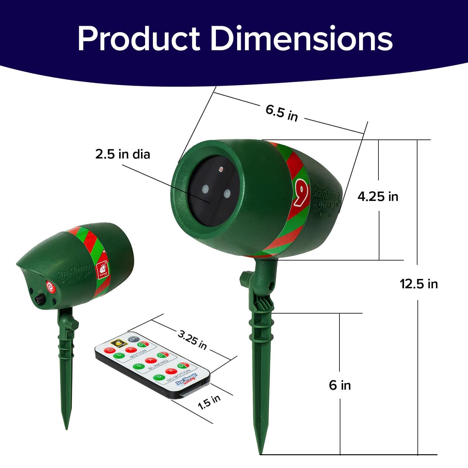 Star Shower Ultra 9 Outdoor Laser Light Show with Remote, AS SEEN ON TV, New 9 Unique Patterns, Showers Home w/Thousands of Lights, 3 Color Combinations, Motion or Still, Up to 3200 Sq Ft