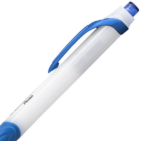 Pentel GlideWrite Ballpoint Pen with TechniFlo Ink, (1.0mm) Medium Line, Light Blue Ink, Box of 12 (BX910-S1)