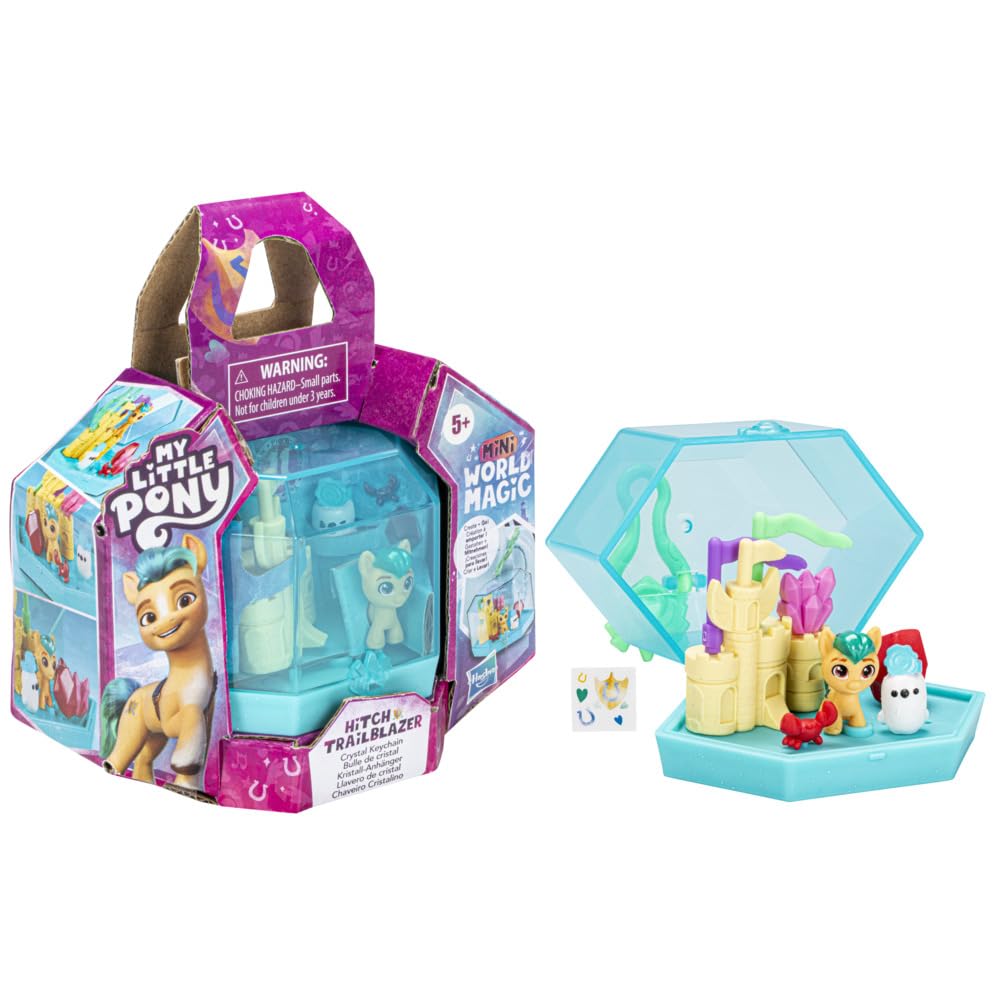 My Little Pony Mini World Magic Crystal Keychain Hitch Trailblazer Toy - Portable Mini Playset, Pony, and Accessories For Kids Ages 5 and Up