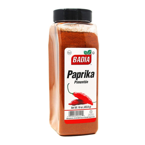 Badia Paprika, 16 oz – Mild Sweet Flavor for Cooking Rice, Seafood, Stews, Garnishing, Grilling & Seasoning, All-Natural Spice