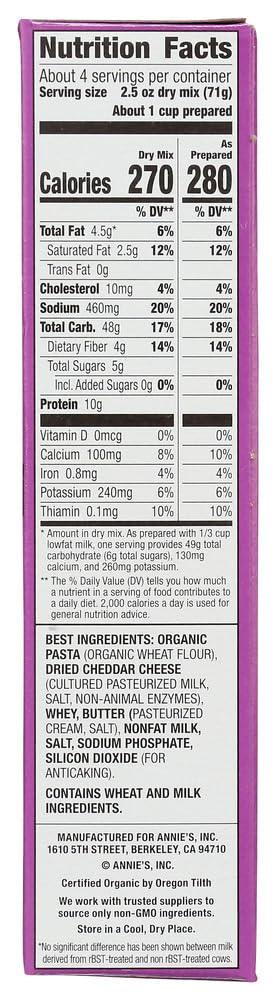 Annie's Homegrown Macaroni & Cheese - Family Size Shells & White Cheddar - 10.5 oz