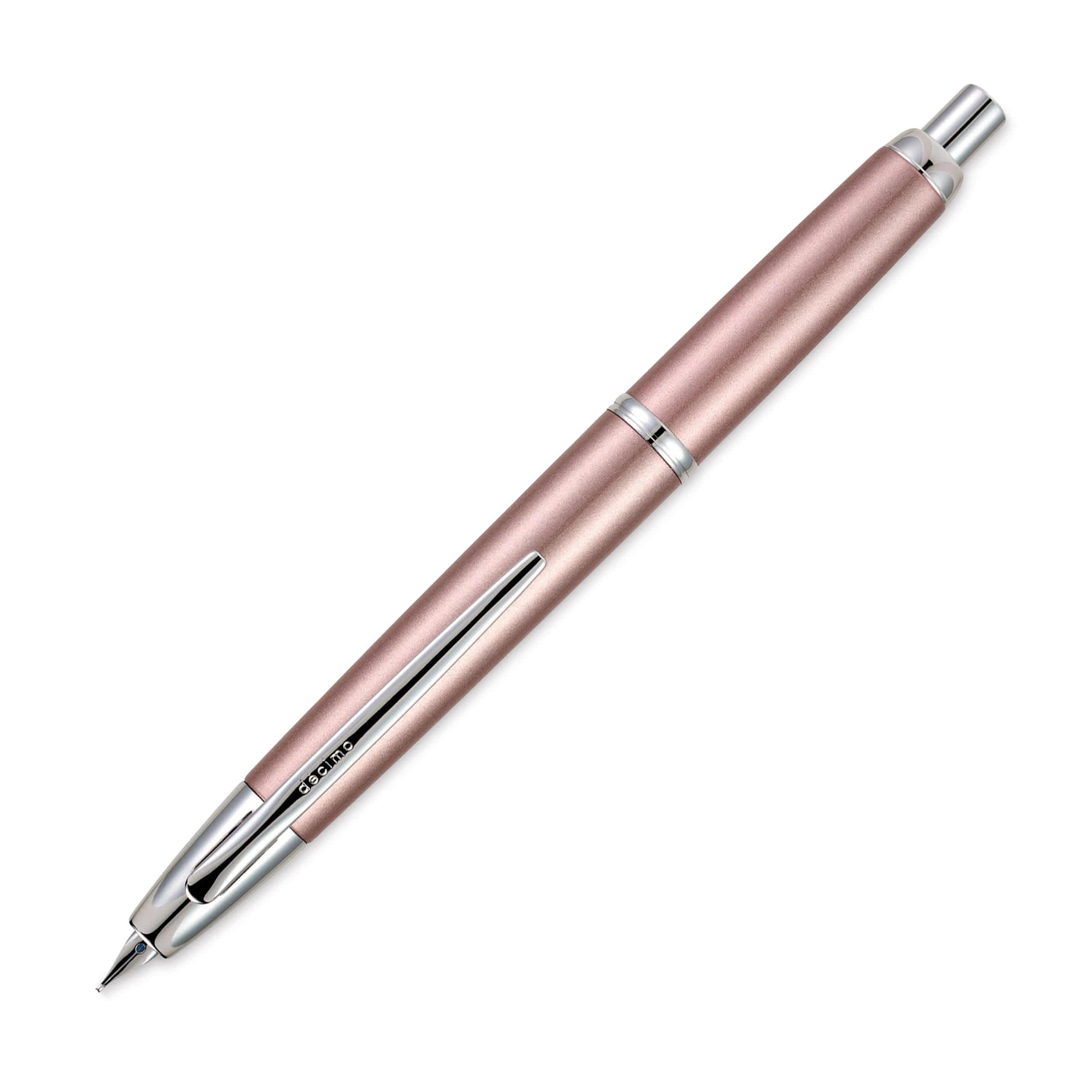 PILOT Vanishing Point Decimo Refillable & Retractable Fountain Pen, Champagne Barrel with Rhodium Accents, Medium Nib (65348)