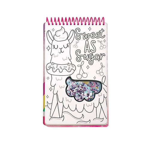 Fashion Angels Llama Shaker Compact Sketch Portfolio/Llama Sketch Book/Llama Coloring Book