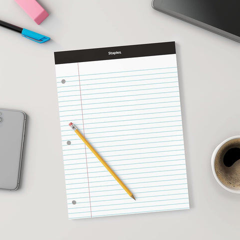 Ampad Evidence Dual-Pad Notepad 8-1/2" x 11-3/4", Legal Ruled, White, 100 Sheets/Pad