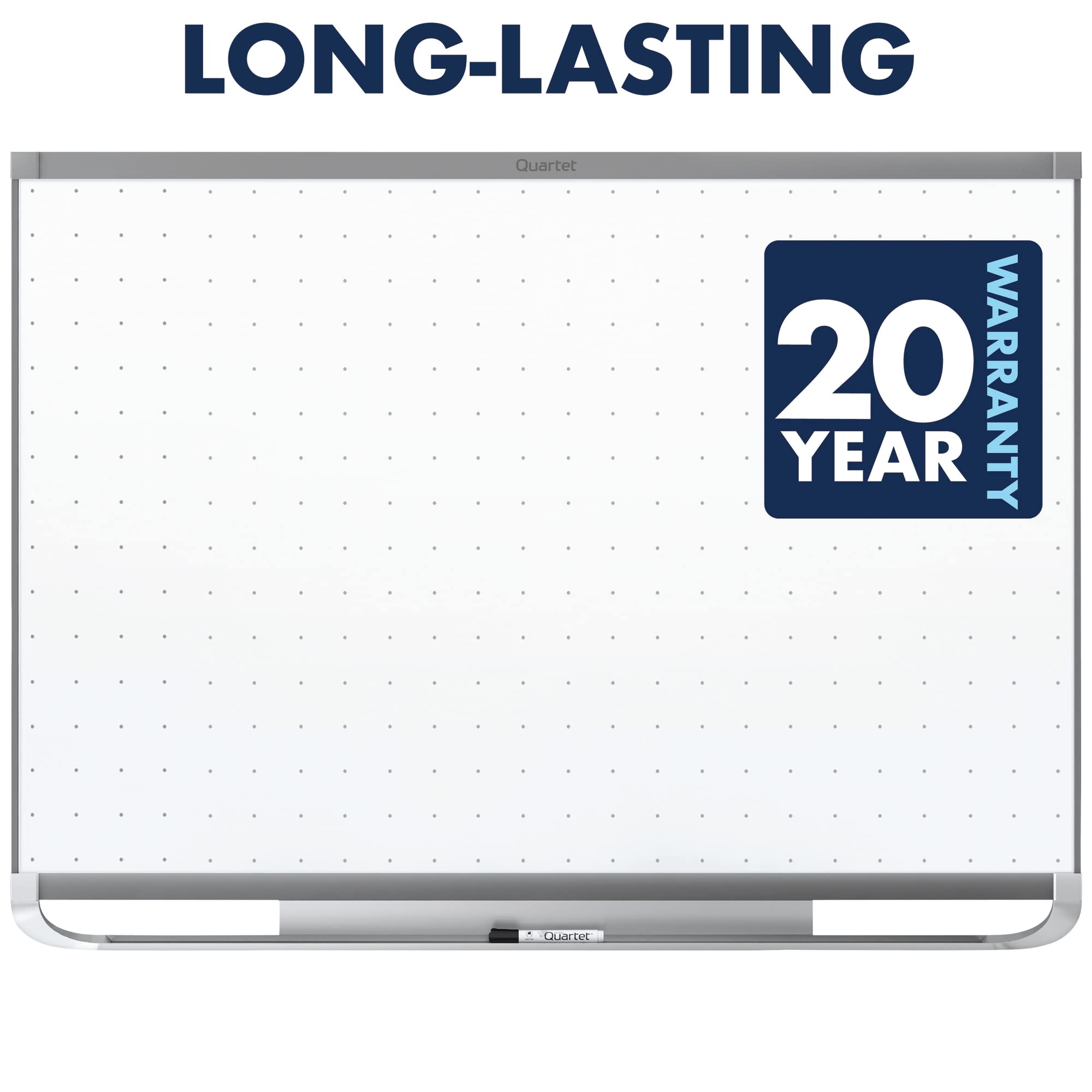 Quartet Magnetic Whiteboard, White Board, Dry Erase Board, 8' x 4', Graphite Finish Frame, Prestige 2 Total Erase (TEM548G)