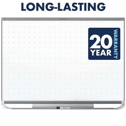 Quartet Magnetic Whiteboard, White Board, Dry Erase Board, 8' x 4', Graphite Finish Frame, Prestige 2 Total Erase (TEM548G)