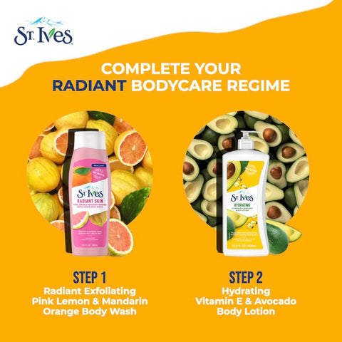 St. Ives Hydrating Hand & Body Lotion Moisturizer for Dry Skin Vitamin E & Avocado Made with 100% Natural Moisturizers 21 oz