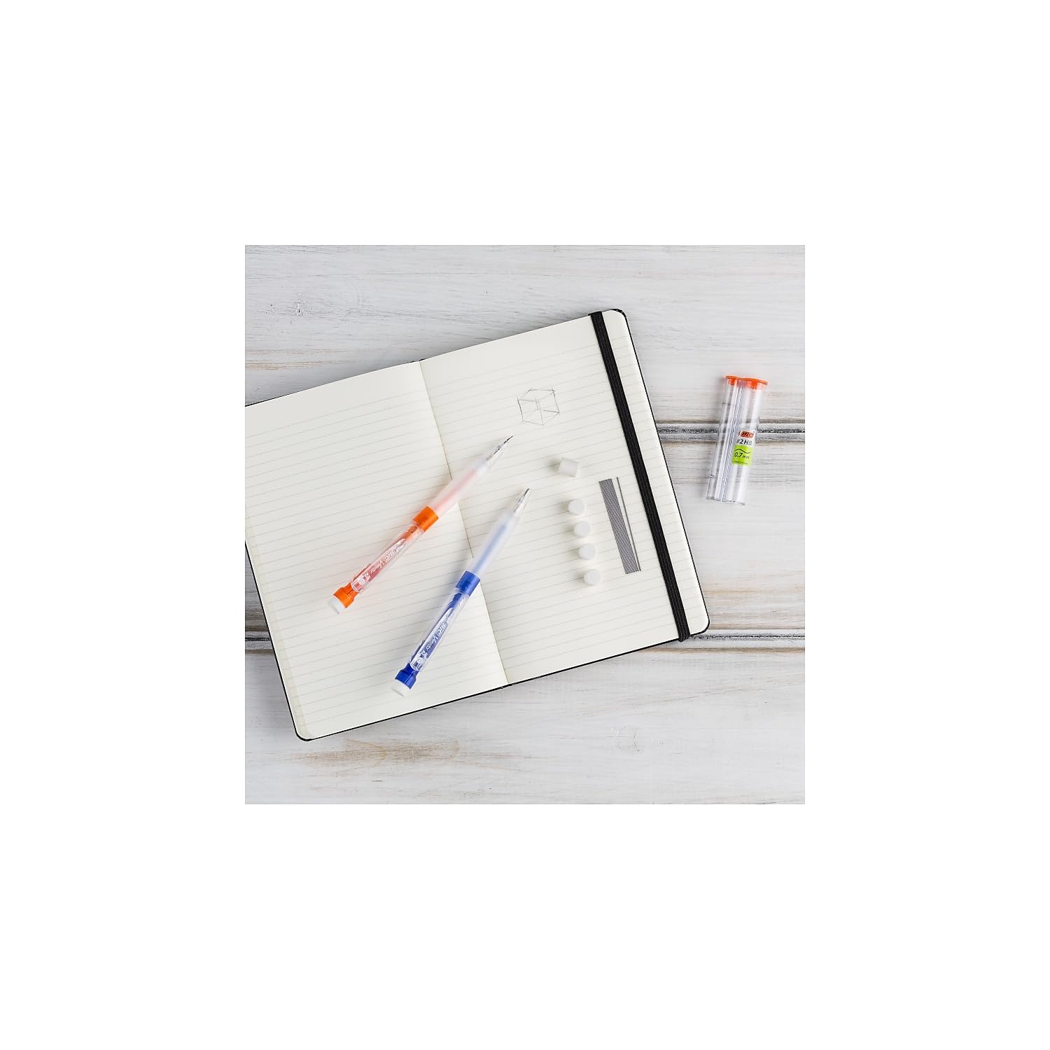 BIC Velocity Max Mechanical Pencils, With Colorful Barrel, Medium Point (0.7mm), 2-Count Pack Mechanical Pencils With Erasers and Lead Refills