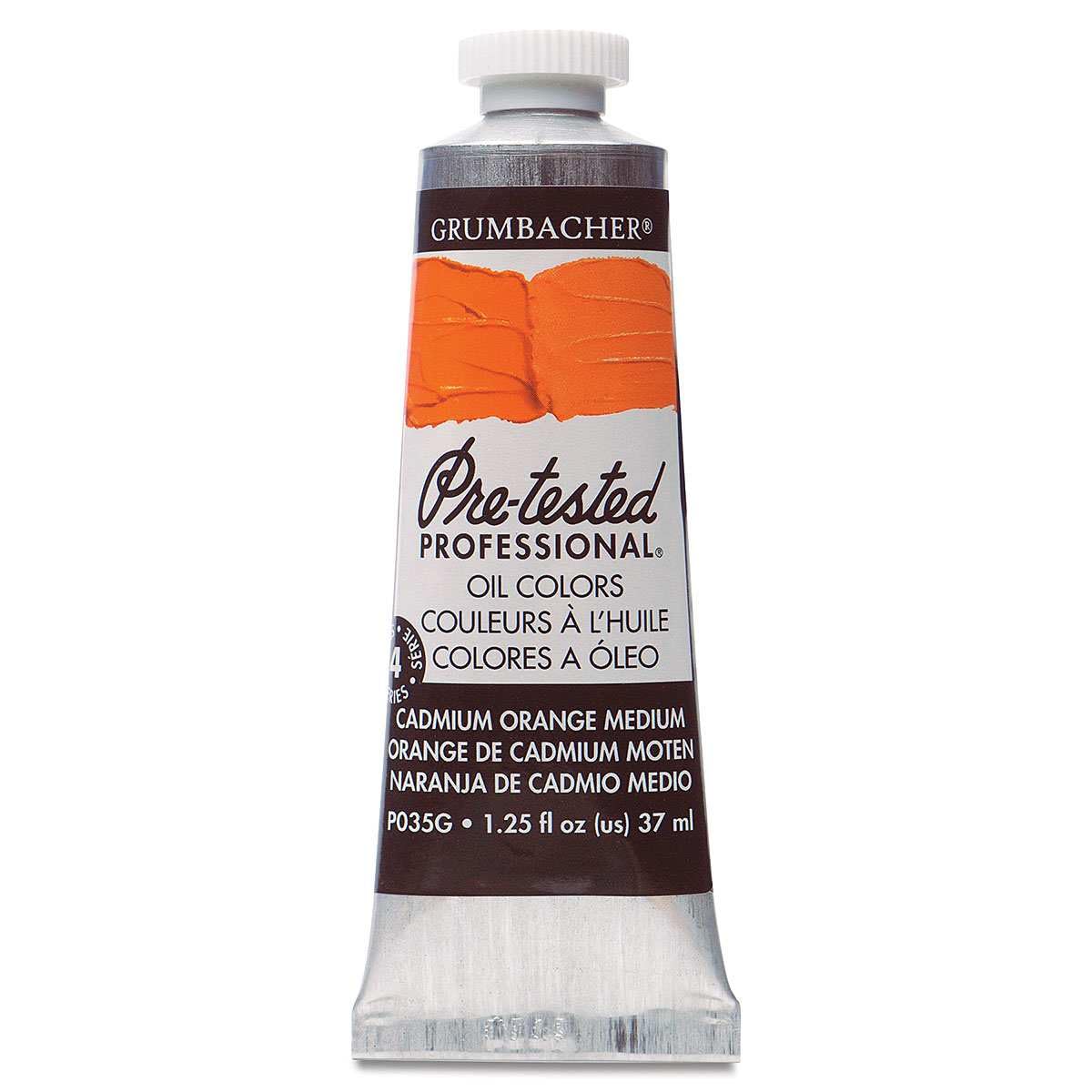 Grumbacher Pre-Tested Oil Paint, 37ml/1.25 Ounce, Cadmium Orange Medium (P035G)