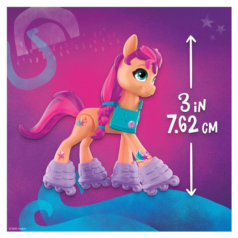 My Little Pony: A New Generation Movie Crystal Adventure Sunny Starscout - 3-Inch Orange Pony Toy, Surprise Accessories, Bracelet (Accessory Colors May Vary)