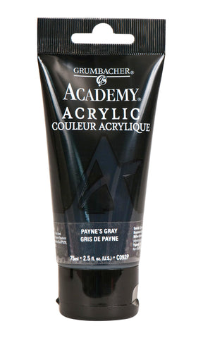 GRUMBACHER Academy Acrylic Paint Color: Paynes Gray, Size: 2.5 fl oz (C092P)