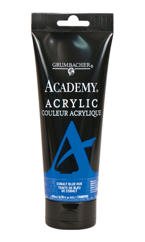 Grumbacher Academy Acrylic Paint, Gloss, 200ml/6.8 oz. Plastic Tube, Cobalt Blue Hue (C049P200)