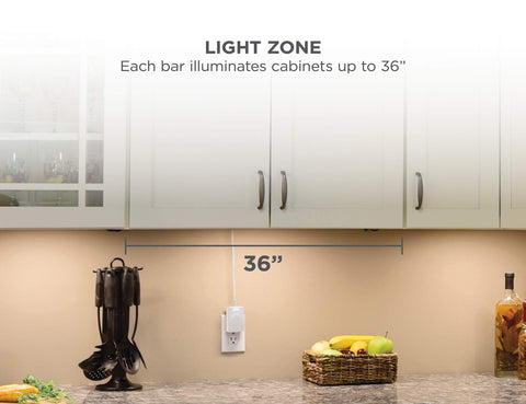 PureOptics LED Under Cabinet Lighting Kit, 3-Bars, 9 Inches Each, DIY Tool-Free Installation, Warm White, 2700K, 1080 Lumens, 15 Watts, Home Accent (LEDUC9-3WK)