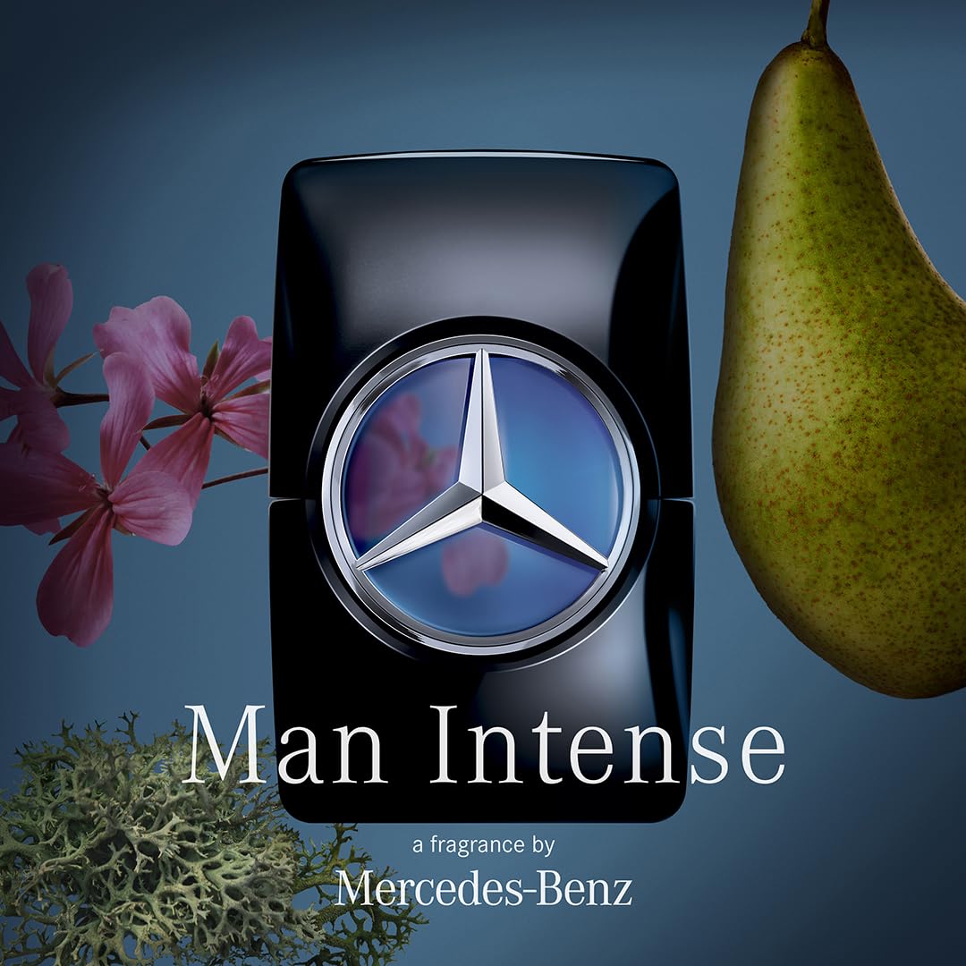 Mercedes Benz Man Intense - Woody Spicy Cologne for Men - Mens Cologne with Oakmoss, Geranium, Amber - Long-Lasting Men's Fragrance - 3.4 oz EDT Spray