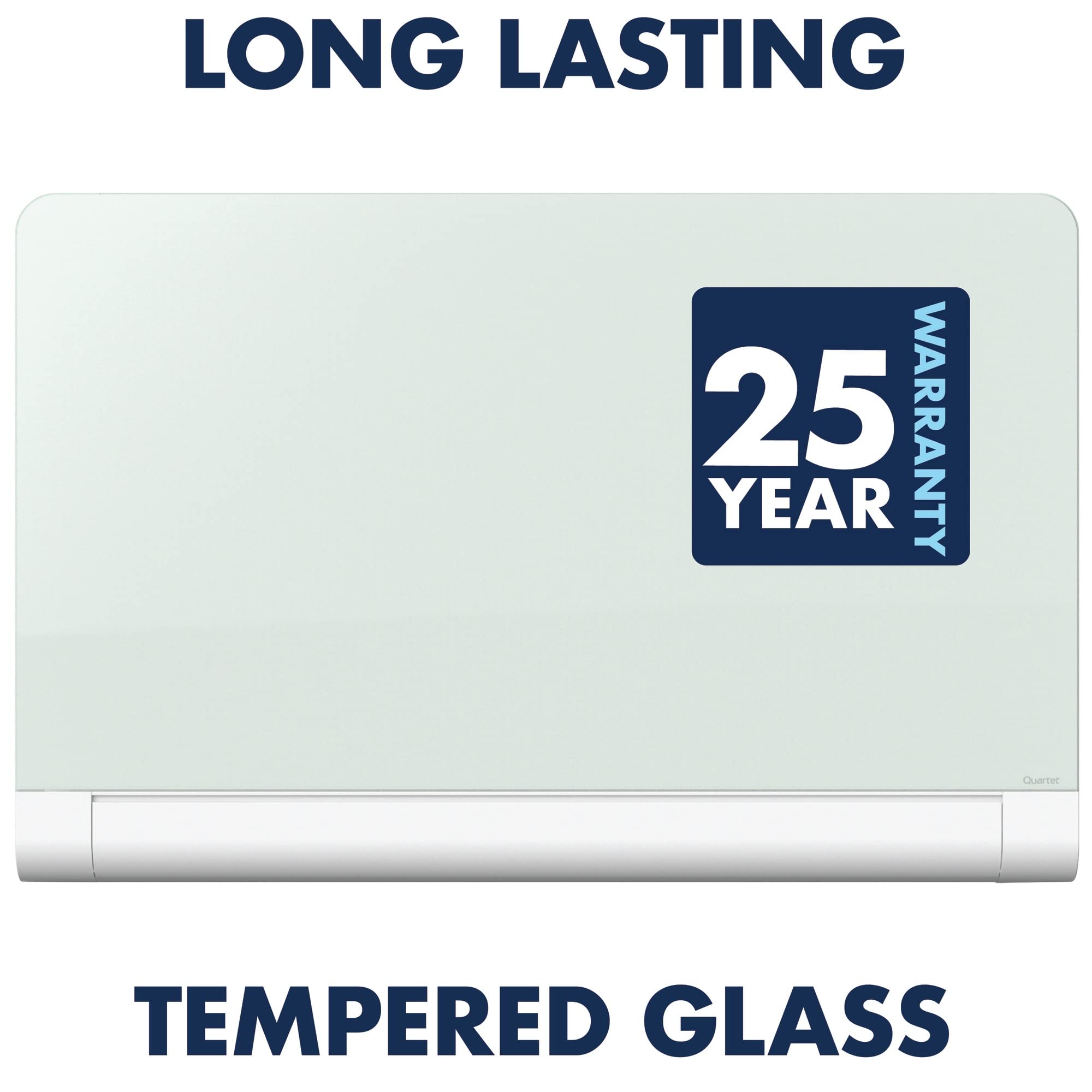 Quartet Glass Whiteboard, Magnetic Dry Erase White Board, 50" x 28", with Concealed Tray, Wide Format, Frameless, Horizon (G5028HT)
