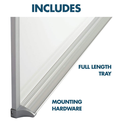 Quartet Magnetic Dry Erase White Board, 120"W x 48"H Whiteboard, Porcelain Surface Will Not Stain or Ghost, Silver Aluminum Frame (PPA410)