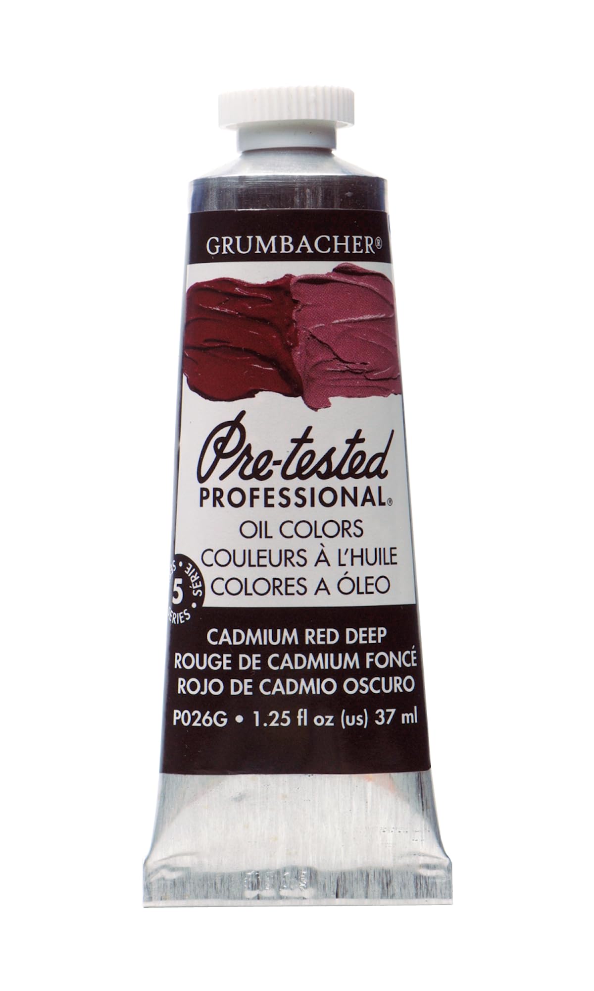 Grumbacher Pre-Tested Oil Paint, 37ml/1.25 Ounce, Cadmium Red Deep (P026G)
