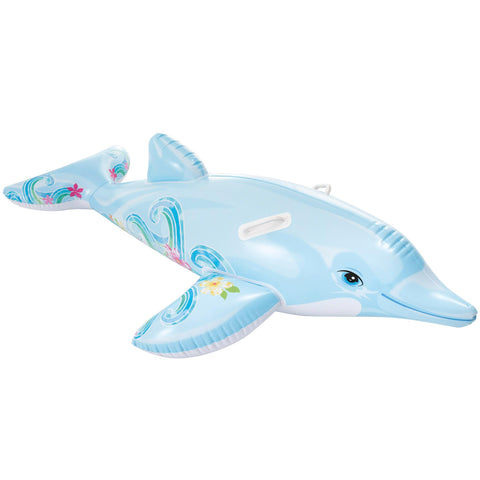 Intex Childrens Inflatable Ride On Lil Dolphin Swimming Pool Fun Accessory, Lite Blue