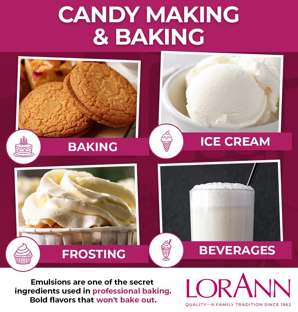 Lorann Oils Buttery Sweet Dough Bakery Emulsion: Authentic Sweet Dough Taste, Ideal for Amplifying Sweet Bready Notes in Baked Goods, Gluten-Free, Keto-Friendly, Sweet Dough Flavoring Essential