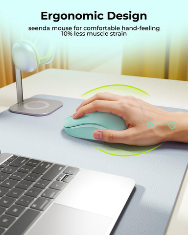 seenda Wireless Mouse for Laptop, 2.4G Noiseless Mouse with USB Receiver - Optical Tracking Portable Computer Mice for Chromebook, PC, Tablet, Windows System, 24 Months Battery Life - Mint Green