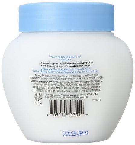 Pond's Dry Skin Cream Facial Moisturizer, Rich Hydration for Dry Skin, 10.1 oz (Pack of 4)