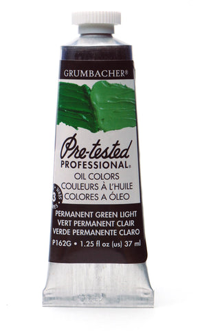 Grumbacher Pre-Tested Oil Paint, 37ml/1.25 Ounce, Permanent Green Light (P162G)