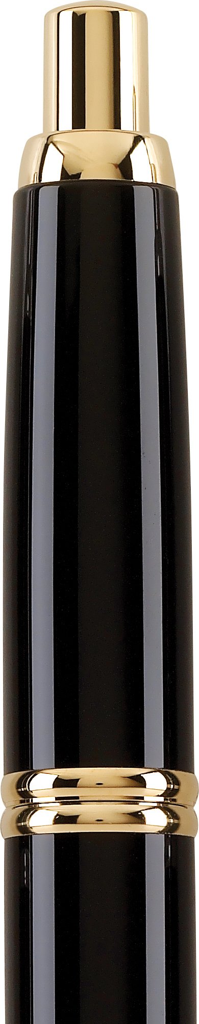 PILOT Vanishing Point Collection Refillable & Retractable Fountain Pen, Black Barrel with Gold Accents, Blue Ink, Broad Nib (60365)