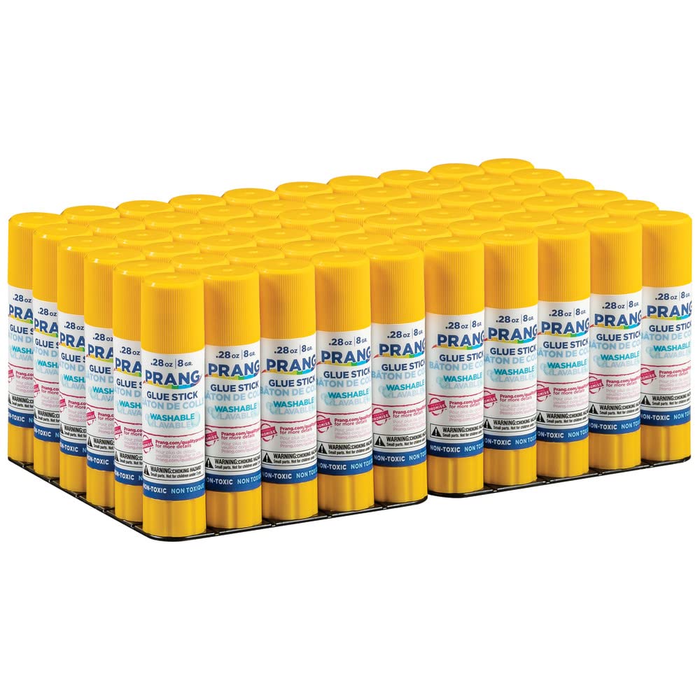 Prang Washable Glue Stick, Clear, 0.28 oz., 60 Count