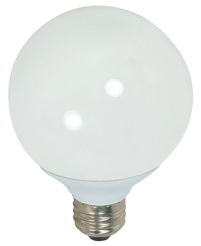 Satco S7305 15-Watt Medium Base Globe, 4100K, 120V, Equivalent to 60-Watt Incandescent Lamp
