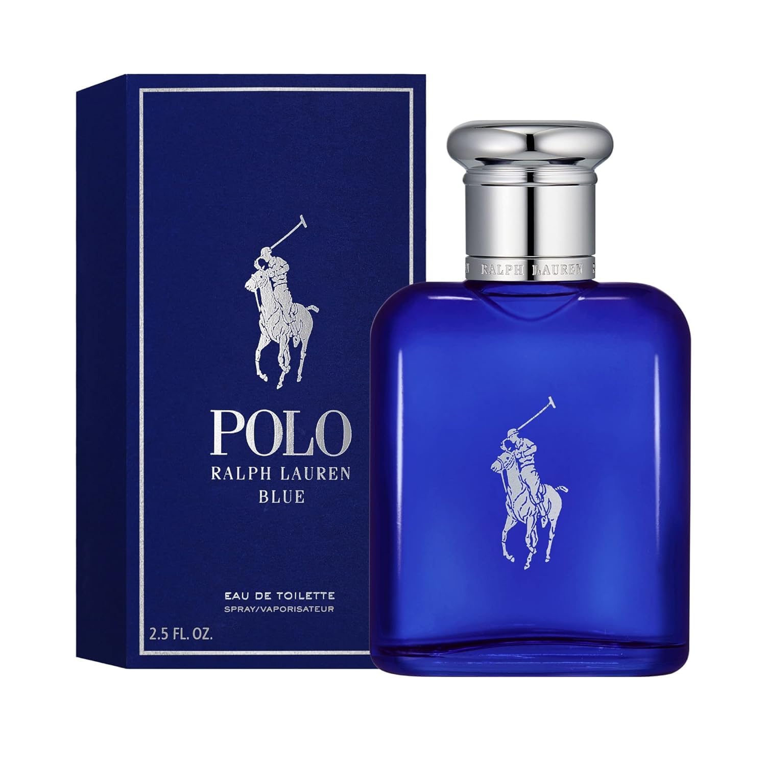 RALPH LAUREN FRAGRANCES Polo Blue - Eau de Toilette - Men's Cologne - Aquatic & Fresh - With Citrus, Sage, and Suede - Medium Intensity - 2.5 Fl Oz
