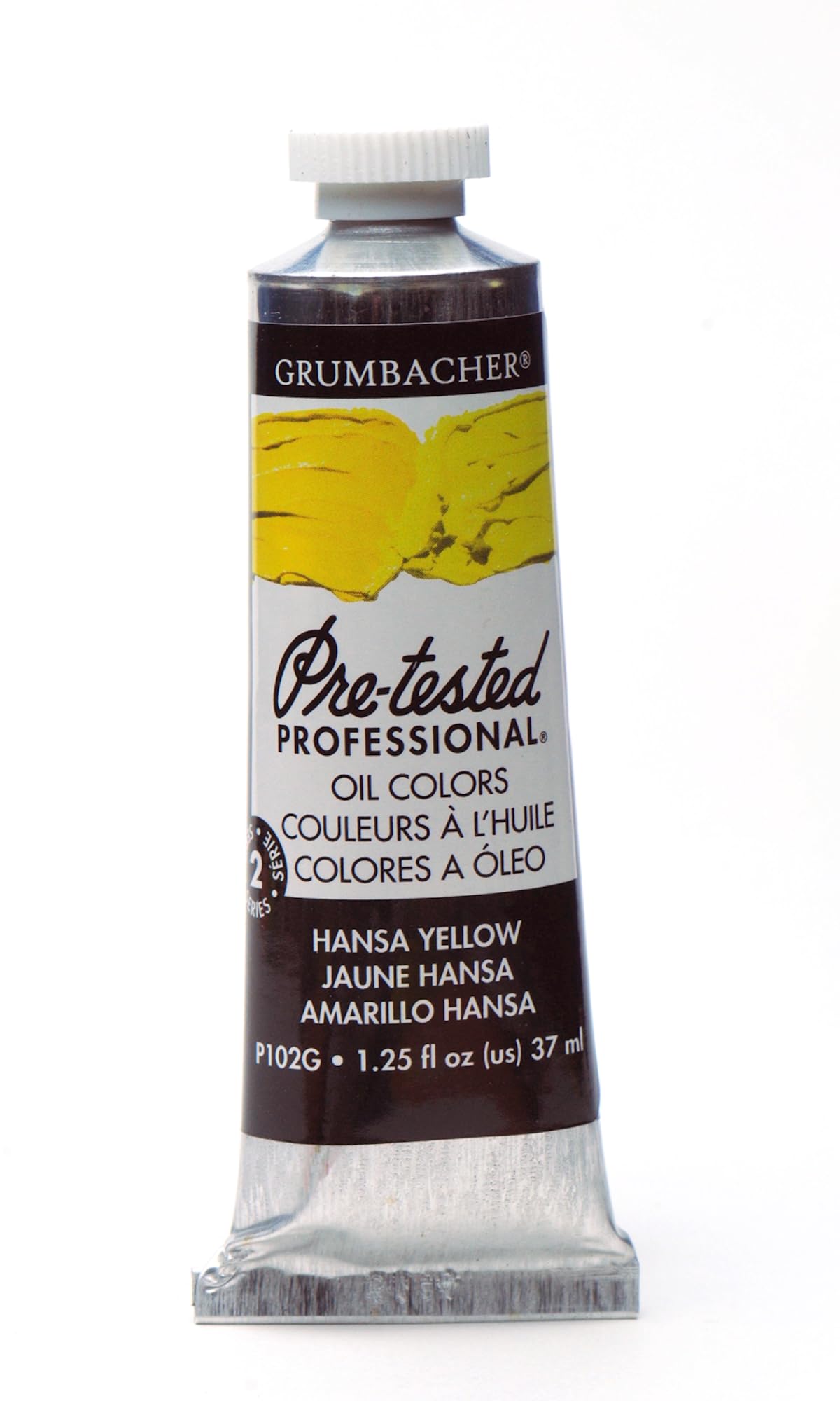 Grumbacher Pre-Tested Oil Paint, 37ml/1.25 oz., Hansa Yellow (P102G)