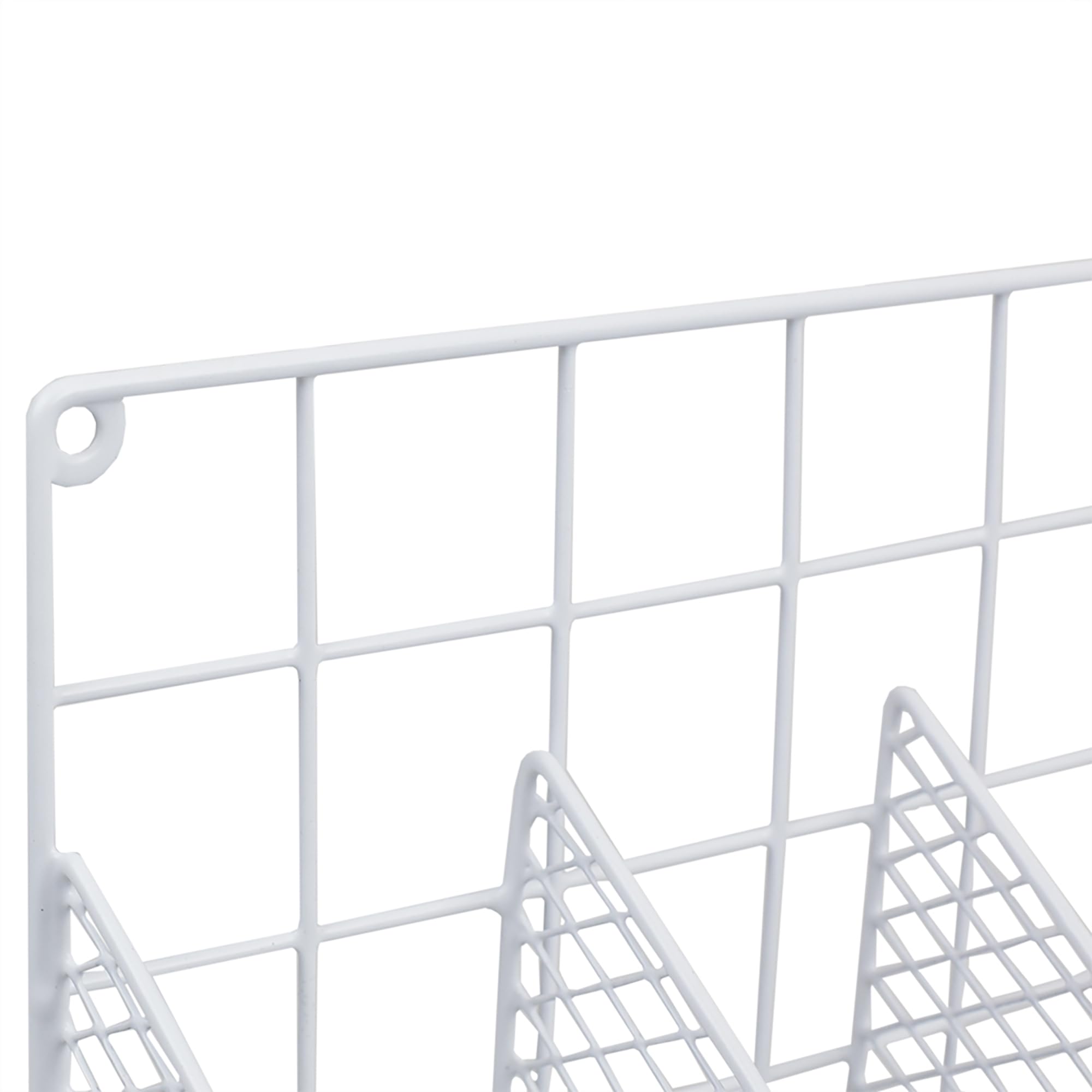 Home Basics Organizer Rust Resistant, Perfect for Food Storage, Silver Foil, Wax Paper, Sandwich Bags, Plastic Wrap-Mounts,White