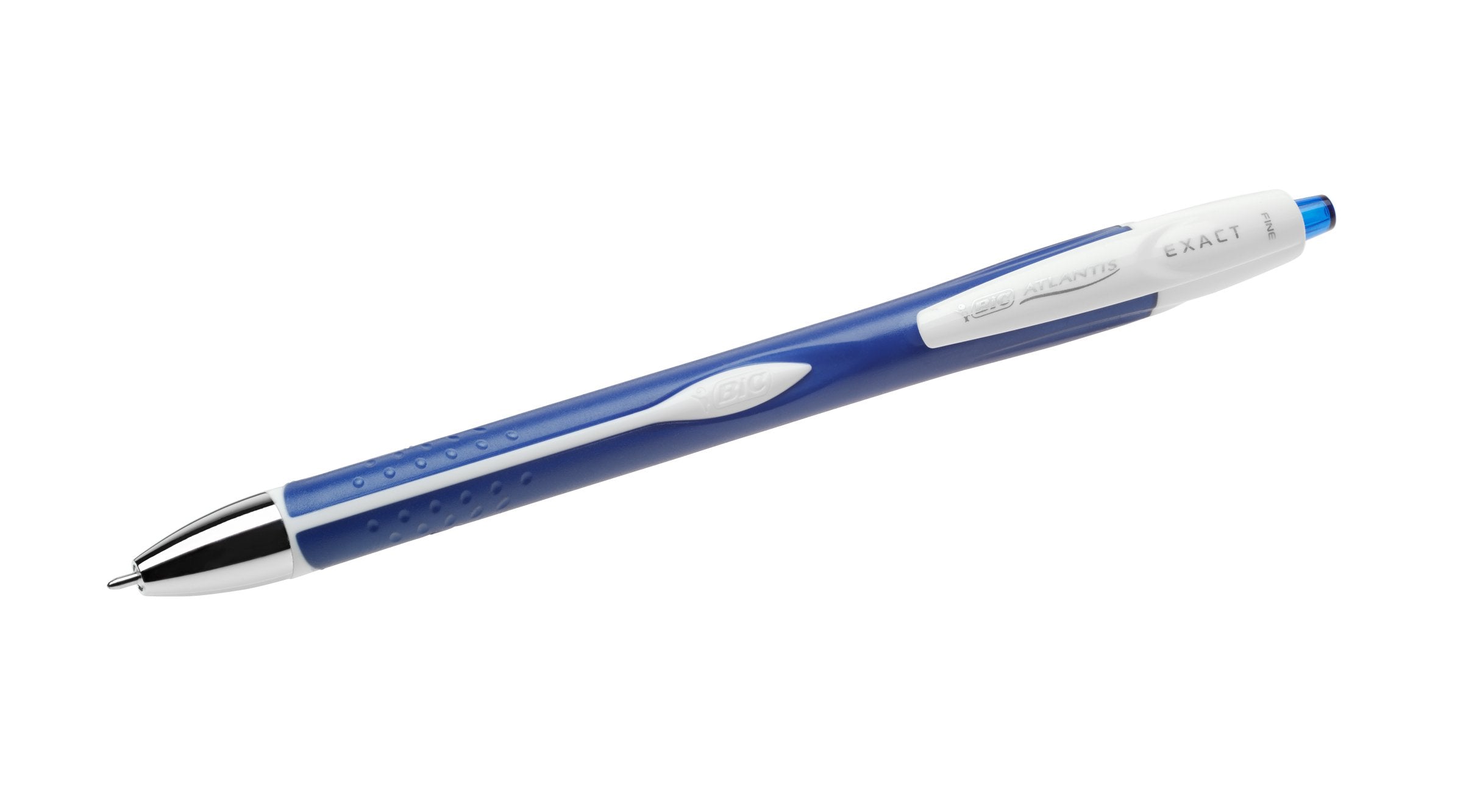 BIC Glide Exact Retractable Ball Point Pen, Fine Point (0.7 mm), Blue, Precise Lines For Clean Writing, 3-Count