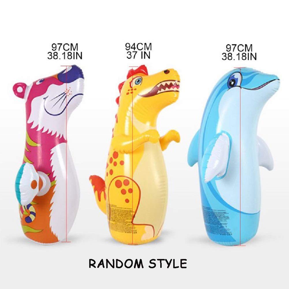 INTEX 3D Bop Bag Blow Up Inflatable Tiger, Dinosaur & Dolphin. (Package will include any 1 item)